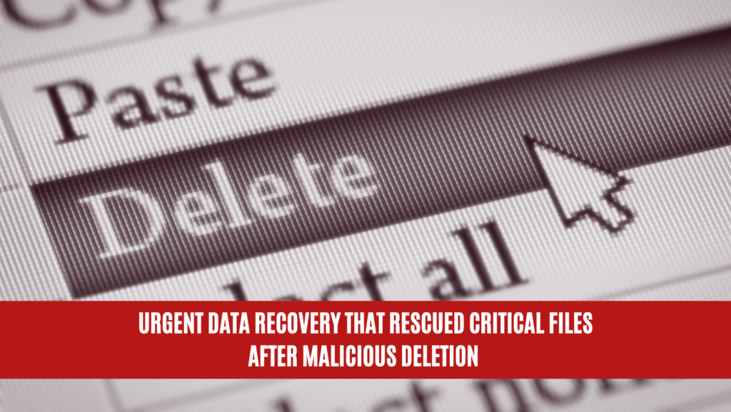 Urgent Data Recovery that Rescued Critical Files After Malicious Deletion